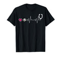 Nurse And Soccer Heartbeat Heart T-Shirt - Streetwear Style Unisex