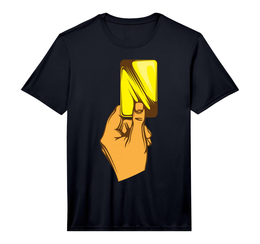 Funny Yellow Card Referee Gift Hand T-Shirt - Unique Graphic for Adults