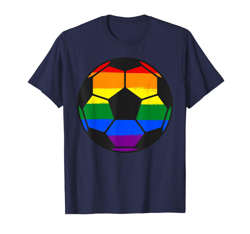 Lgbt Rainbow Flag Soccer Football Gay T-Shirt - Aesthetic Graphic Unisex
