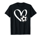 Soccer Ball Heart T-Shirt - Trendy Graphic Men Women