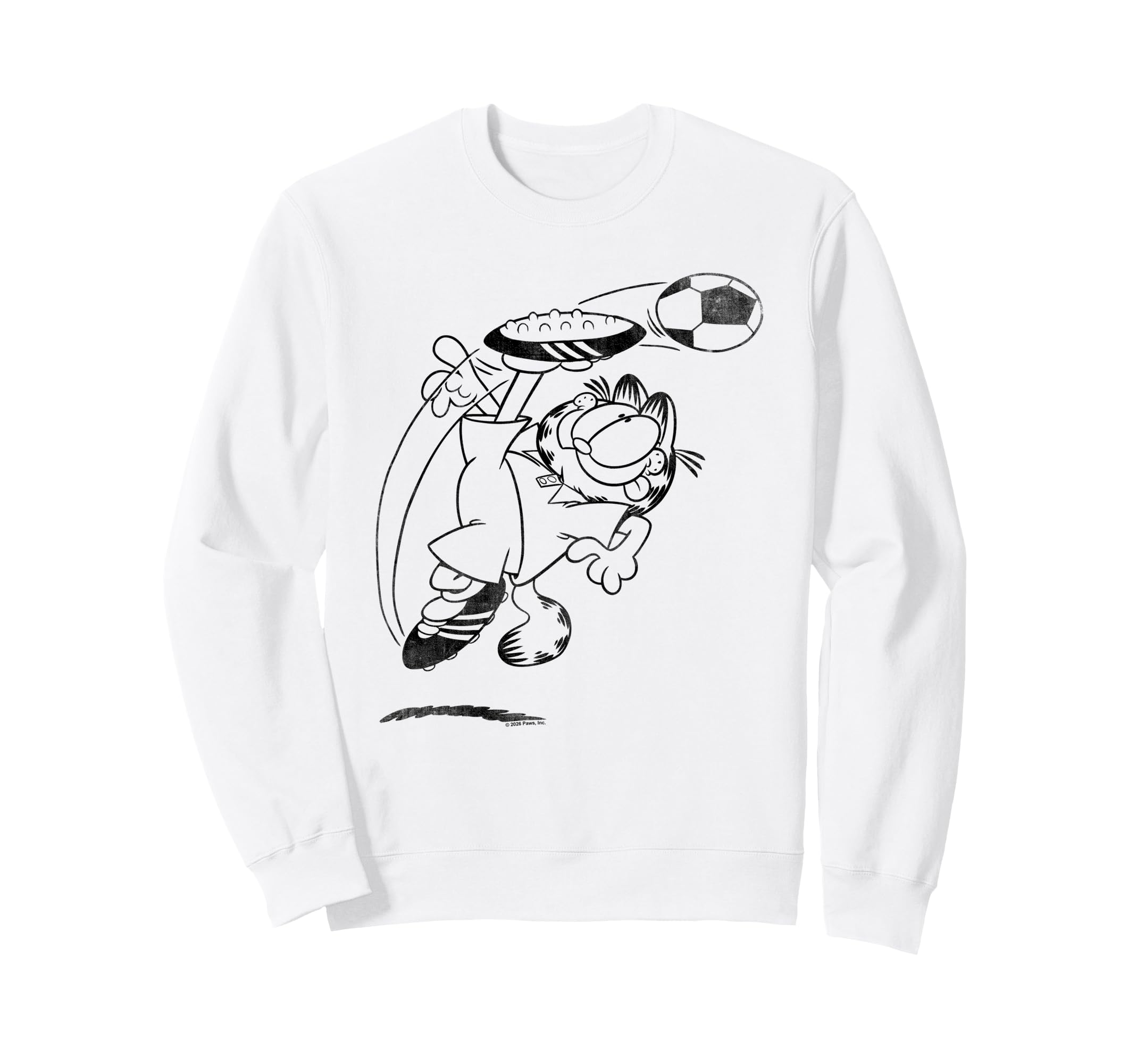 Garfield Soccer Kick Sweatshirt - Casual Everyday Wear Unisex