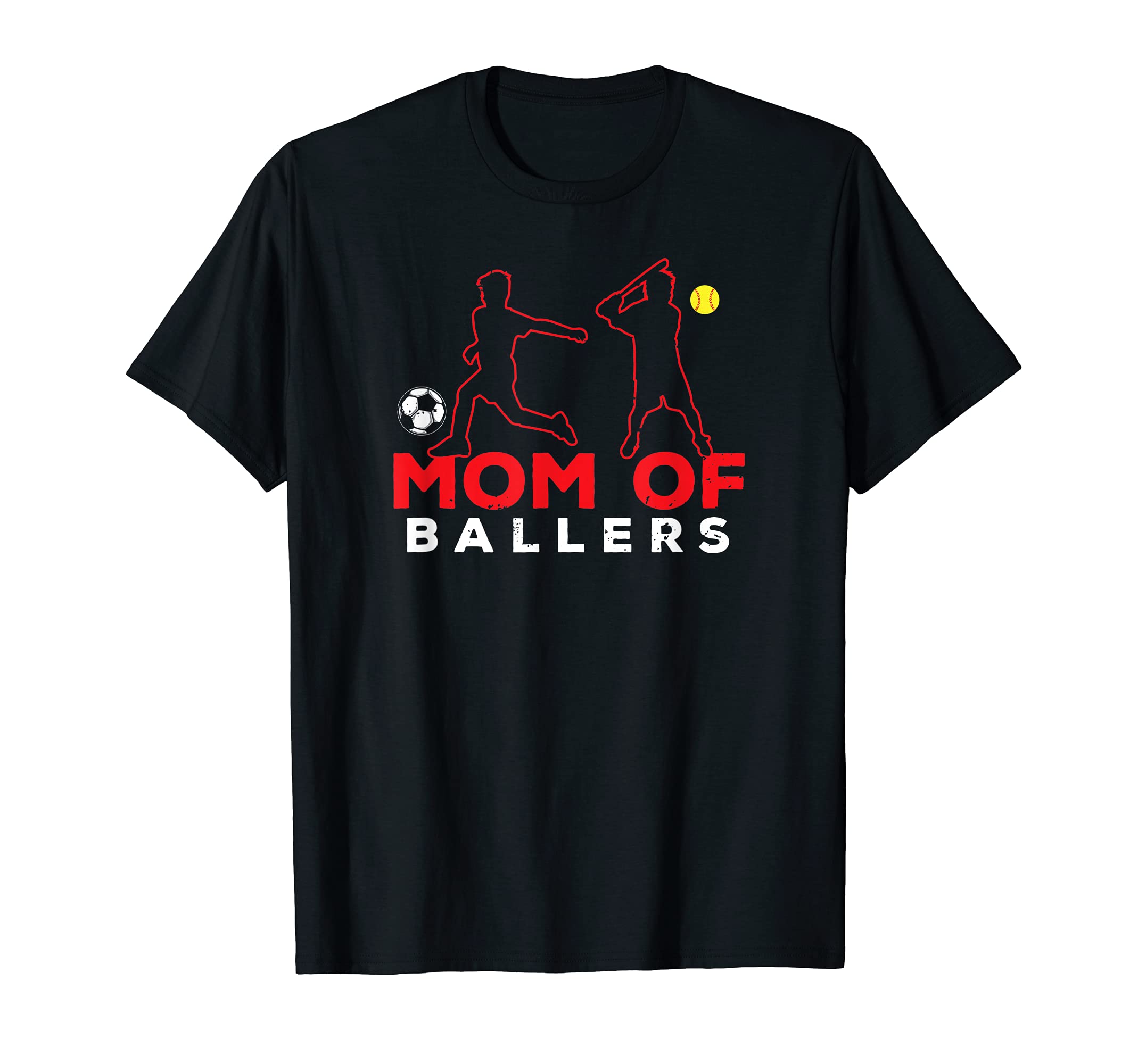 Mom Ballers Softball Playerr Daughter T-Shirt - Streetwear Style Unisex