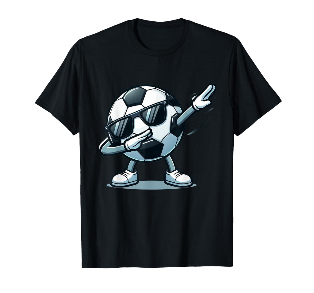 Dabbing Soccer Ball Funny Sports T-Shirt - Casual Everyday Wear Men Women