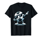 Dabbing Soccer Ball Funny Sports T-Shirt - Casual Everyday Wear Men Women