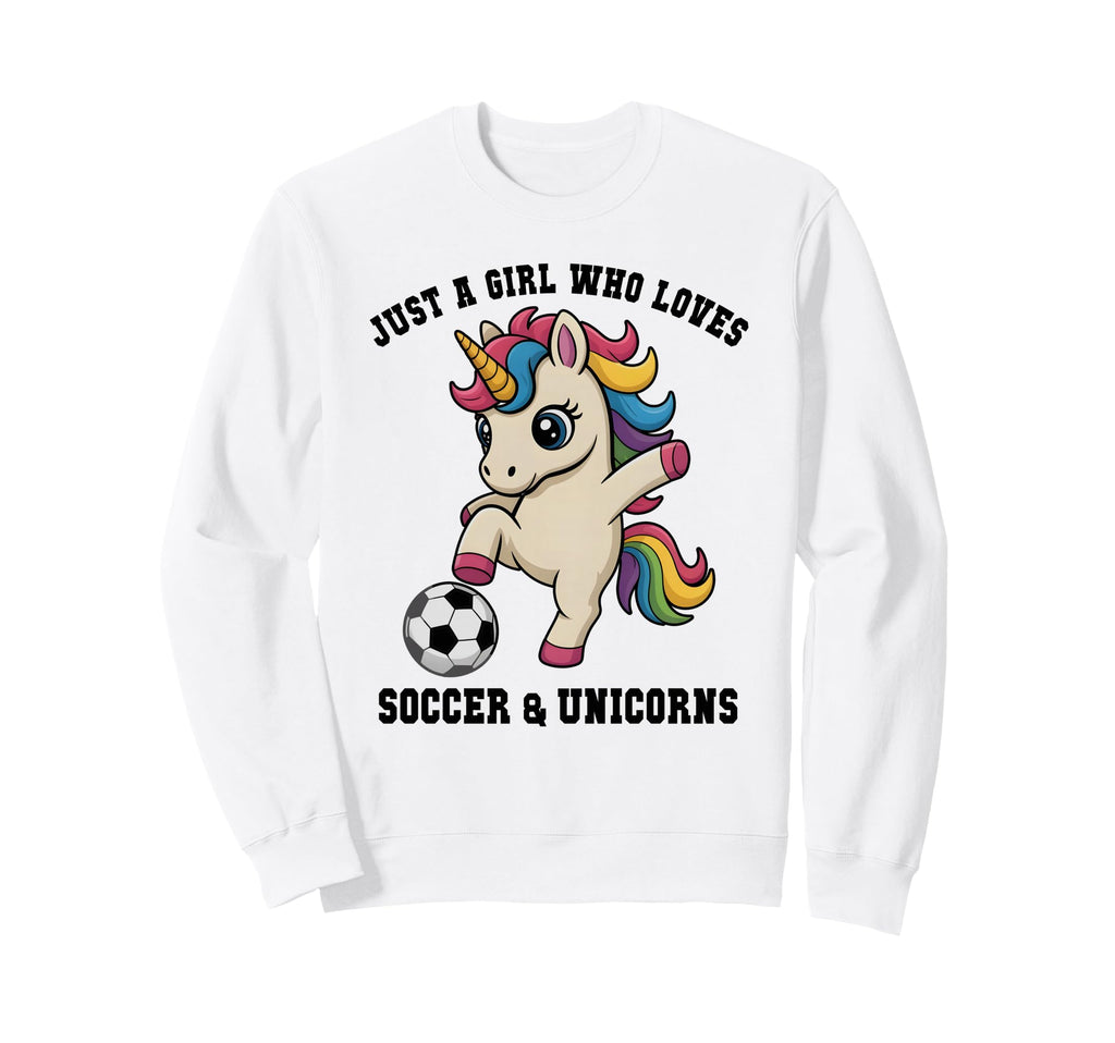 Kawaii Just Who Loves Soccer Sweatshirt - Custom Art Print for Adults