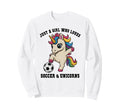 Kawaii Just Who Loves Soccer Sweatshirt - Custom Art Print for Adults