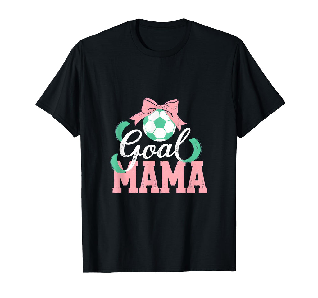 Goal Mama Soccer Bow Soccer Mom Pride T-Shirt - Graphic Print Unisex
