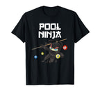 Funny Pool Ninja Pocket Billiards T-Shirt - Fun Novelty Design Men Women