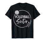 Floral Volleyball Sister T-Shirt - Novelty Apparel for Adults