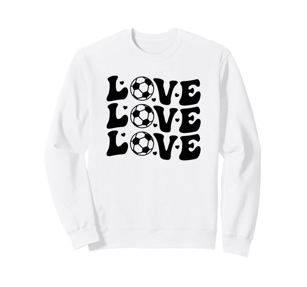 Valentines Day Soccer Love Hearts Sweatshirt - Minimalist Print for Adults