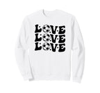 Valentines Day Soccer Love Hearts Sweatshirt - Minimalist Print for Adults