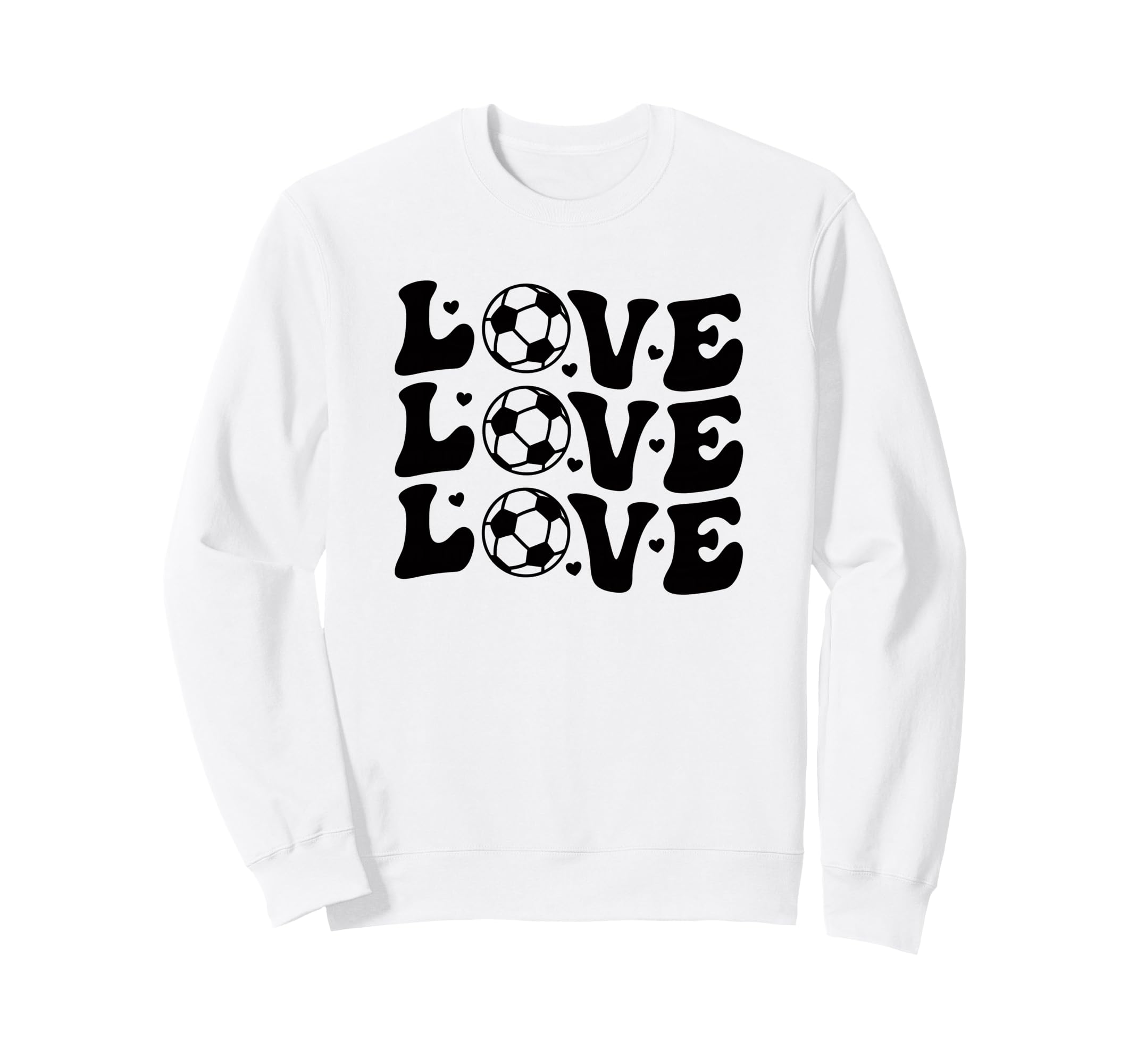 Valentines Day Soccer Love Hearts Sweatshirt - Minimalist Print for Adults