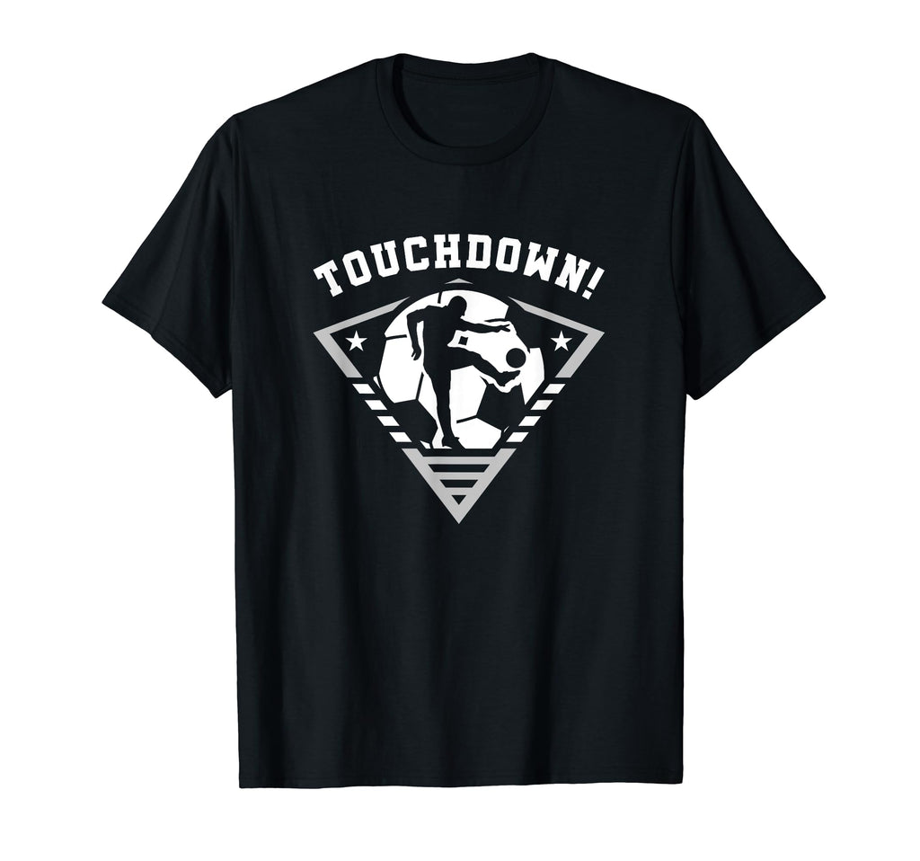 Touchdown Soccer Striker Kicking Goal T-Shirt - Graphic Print for Adults