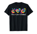 Tie Dye Peace Love Football Sports Team T-Shirt - Graphic Print Unisex