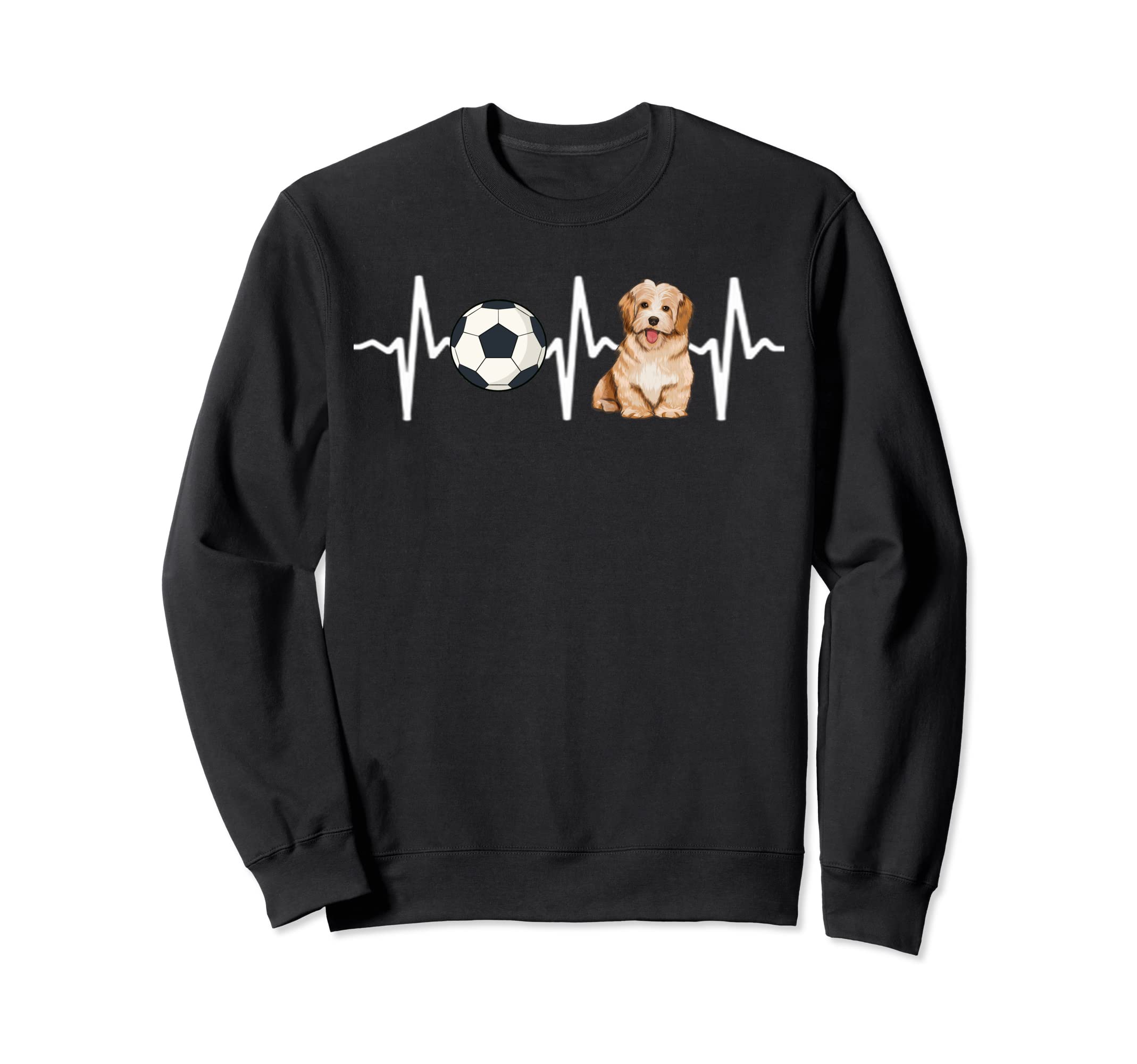 Soccer Havanese Heartbeat Dog Lover Sweatshirt - Trendy Graphic Men Women