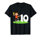 10Th Birthday Soccer 10 Years Old T-Shirt - Casual Everyday Wear Men Women