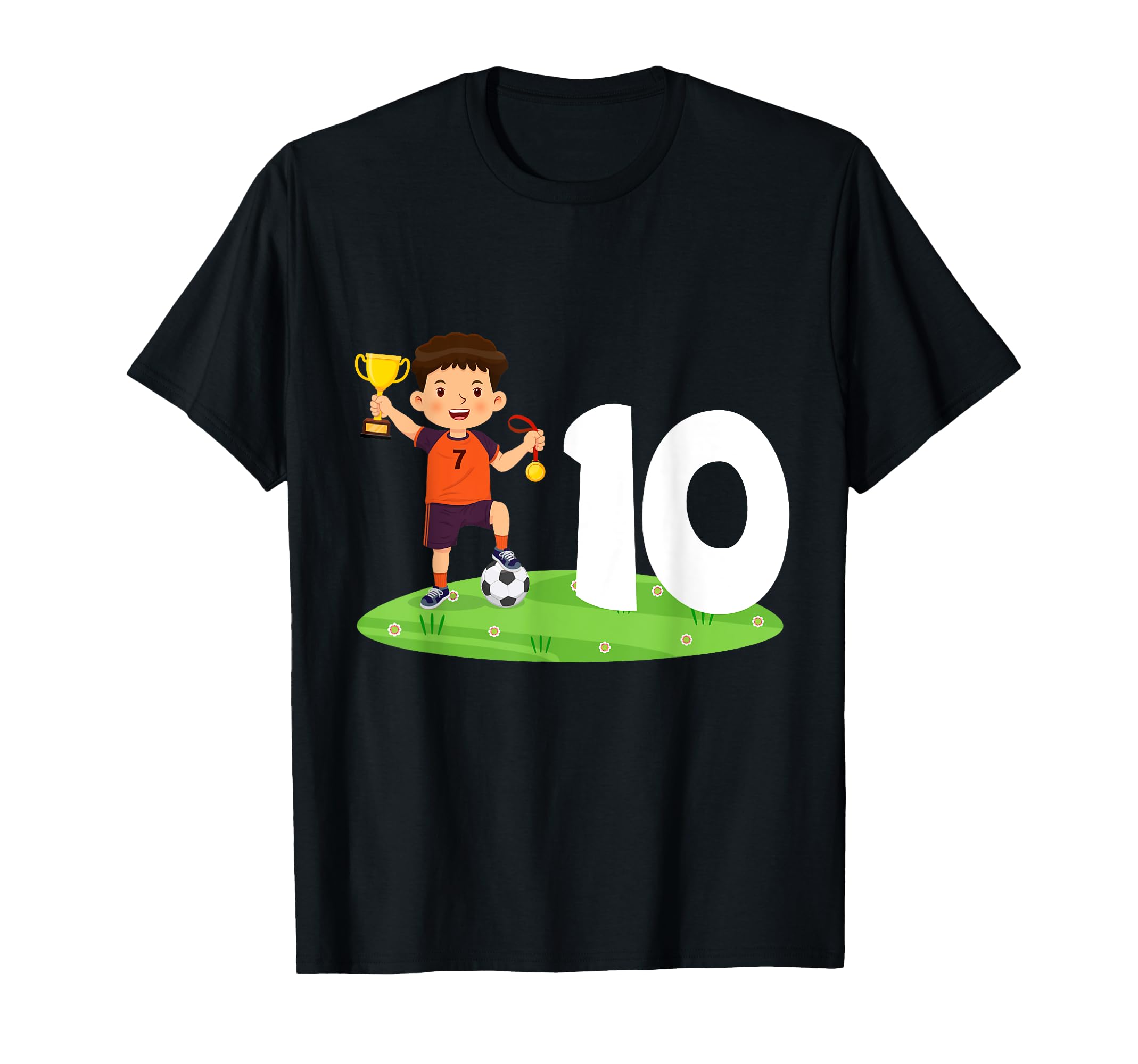 10Th Birthday Soccer 10 Years Old T-Shirt - Casual Everyday Wear Men Women