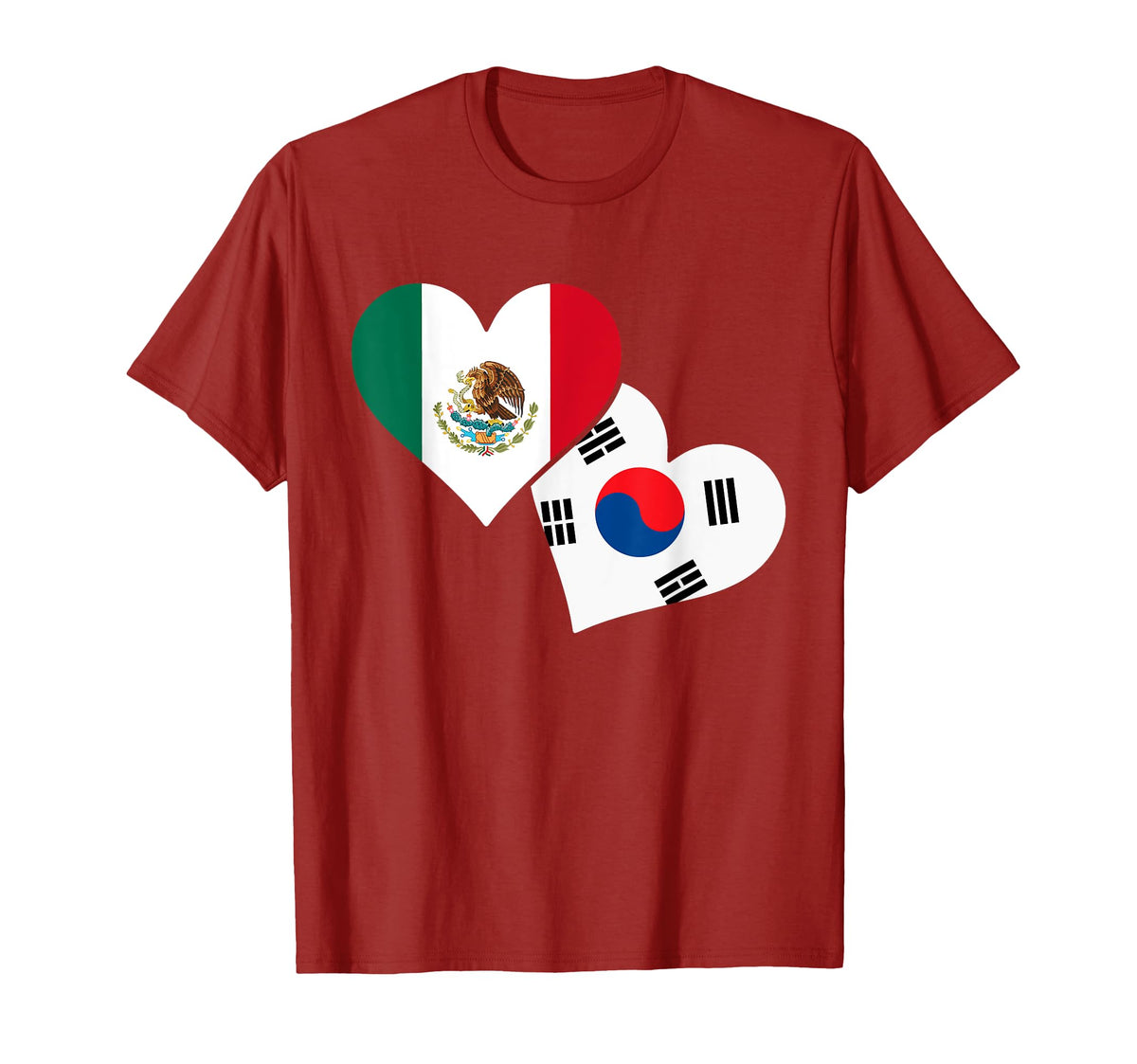 Mexico Loves South Korea Football T-Shirt - Fun Novelty Design for Adults