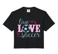 Live Love Soccer Player Female Soccer T-Shirt - Unique Graphic for Adults
