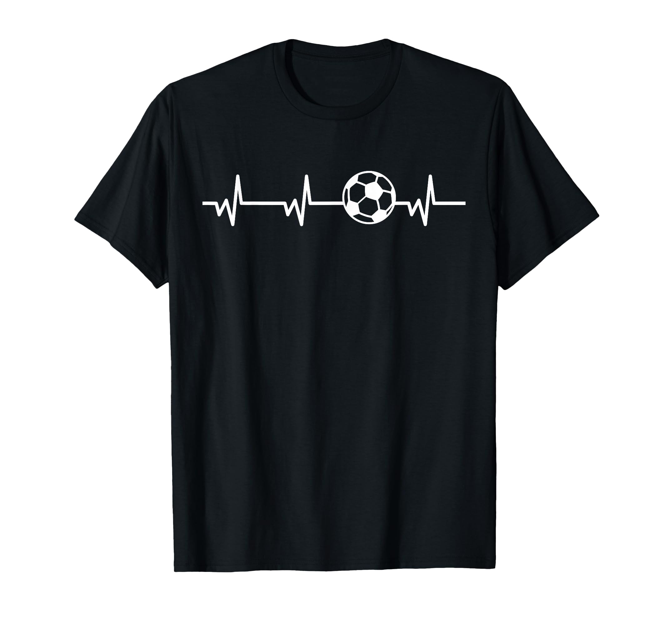 Soccer Heartbeat Ball Funny Soccer Lover T-Shirt - Graphic Print Unisex