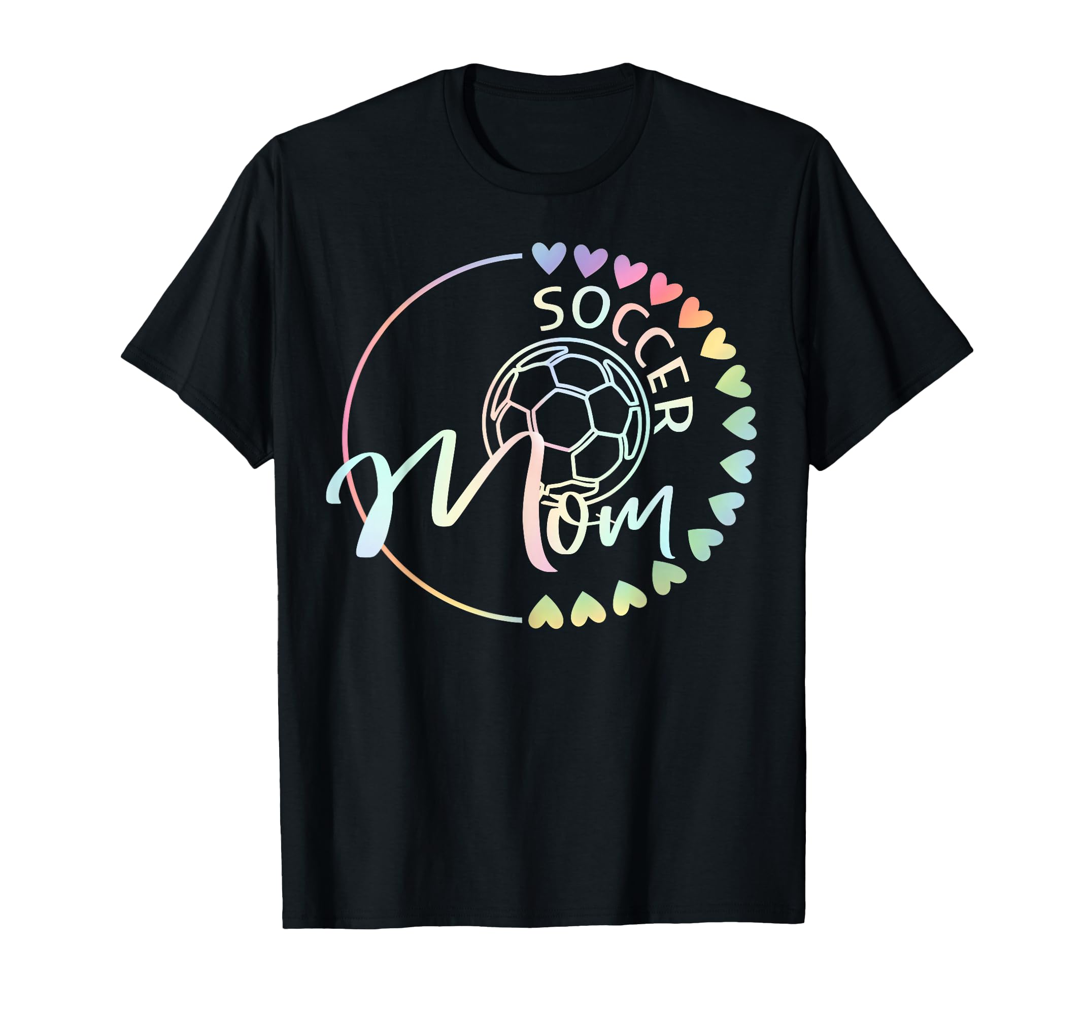 Soccer Mom Tie Dye Heart Soccer Ball T-Shirt - Graphic Print for Adults