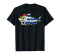 Santa Shark Soccer Football Lights Uruguay T-Shirt - Trendy Graphic Unisex