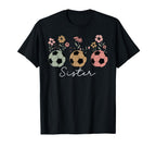 Soccer Sister Floral Wildflower Spring T-Shirt - Graphic Print Men Women