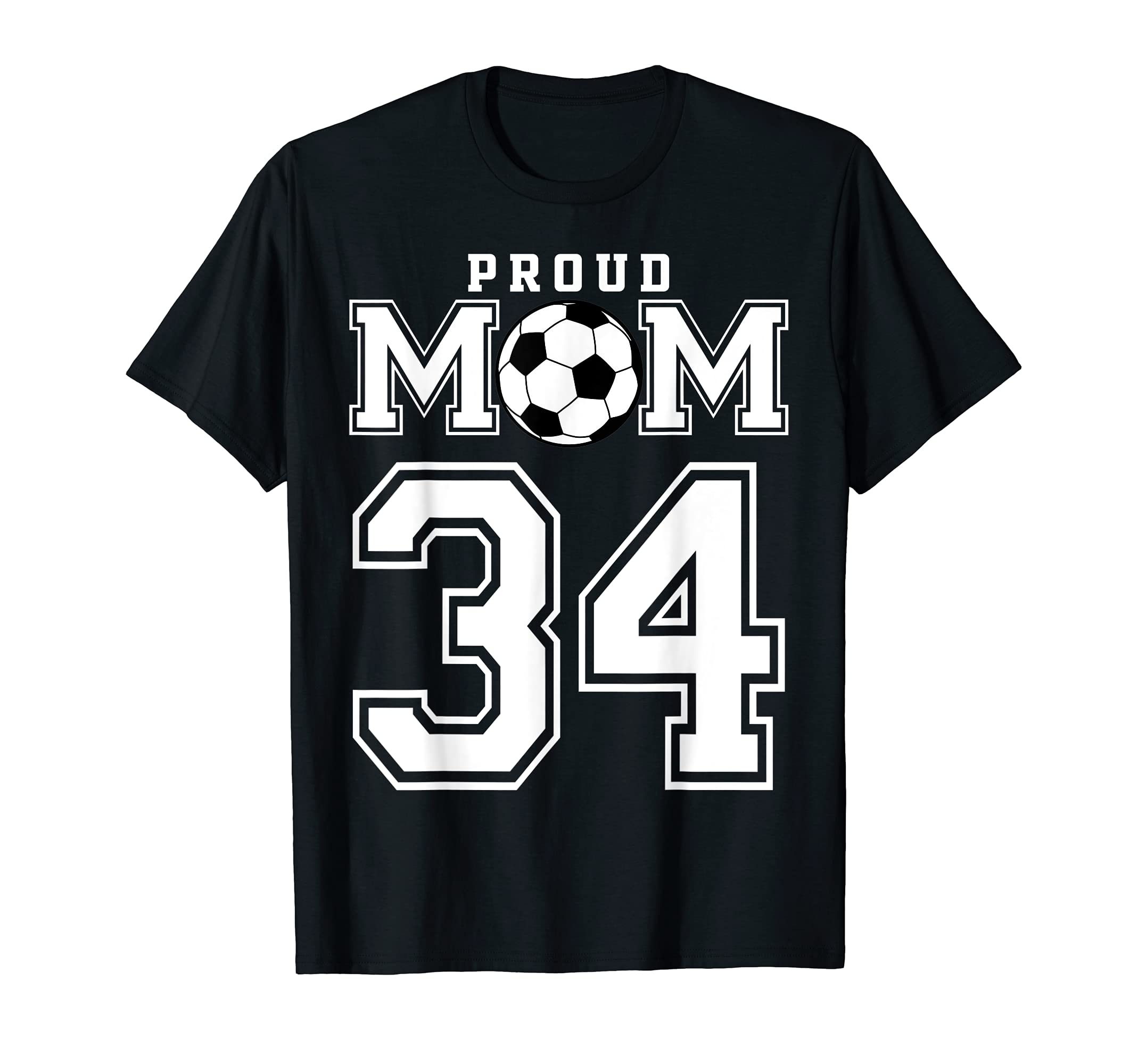 Number 34 Custom Proud Soccer T-Shirt - Casual Everyday Wear for Adults