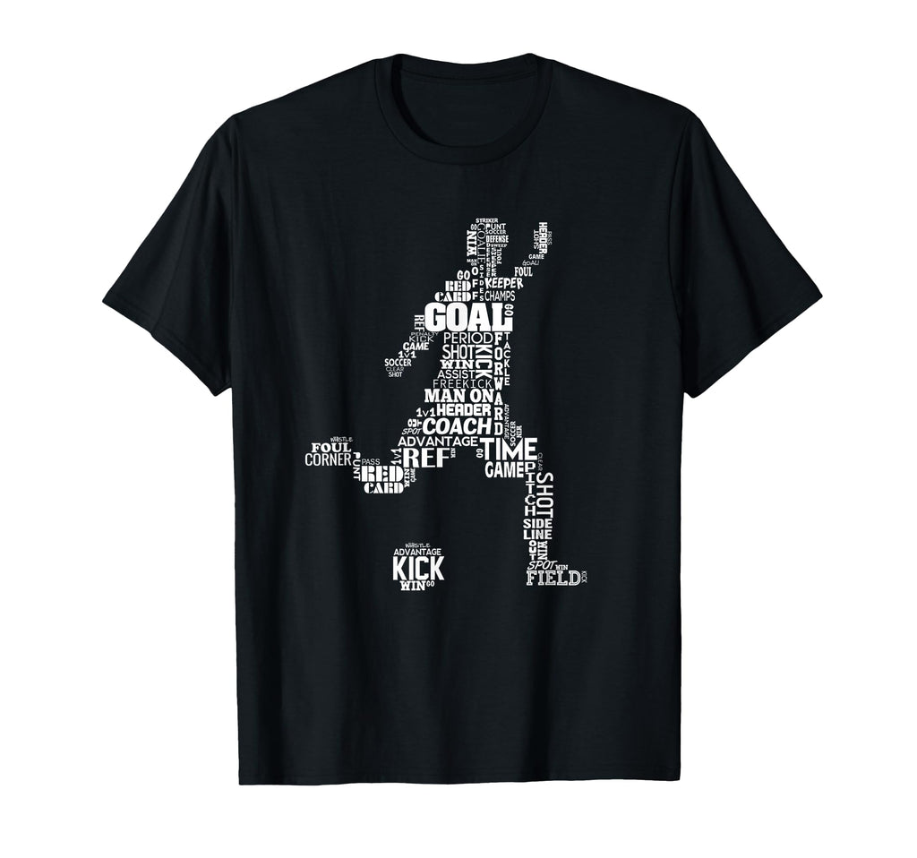 Soccer Player Typography Words Text T-Shirt - Streetwear Style Unisex