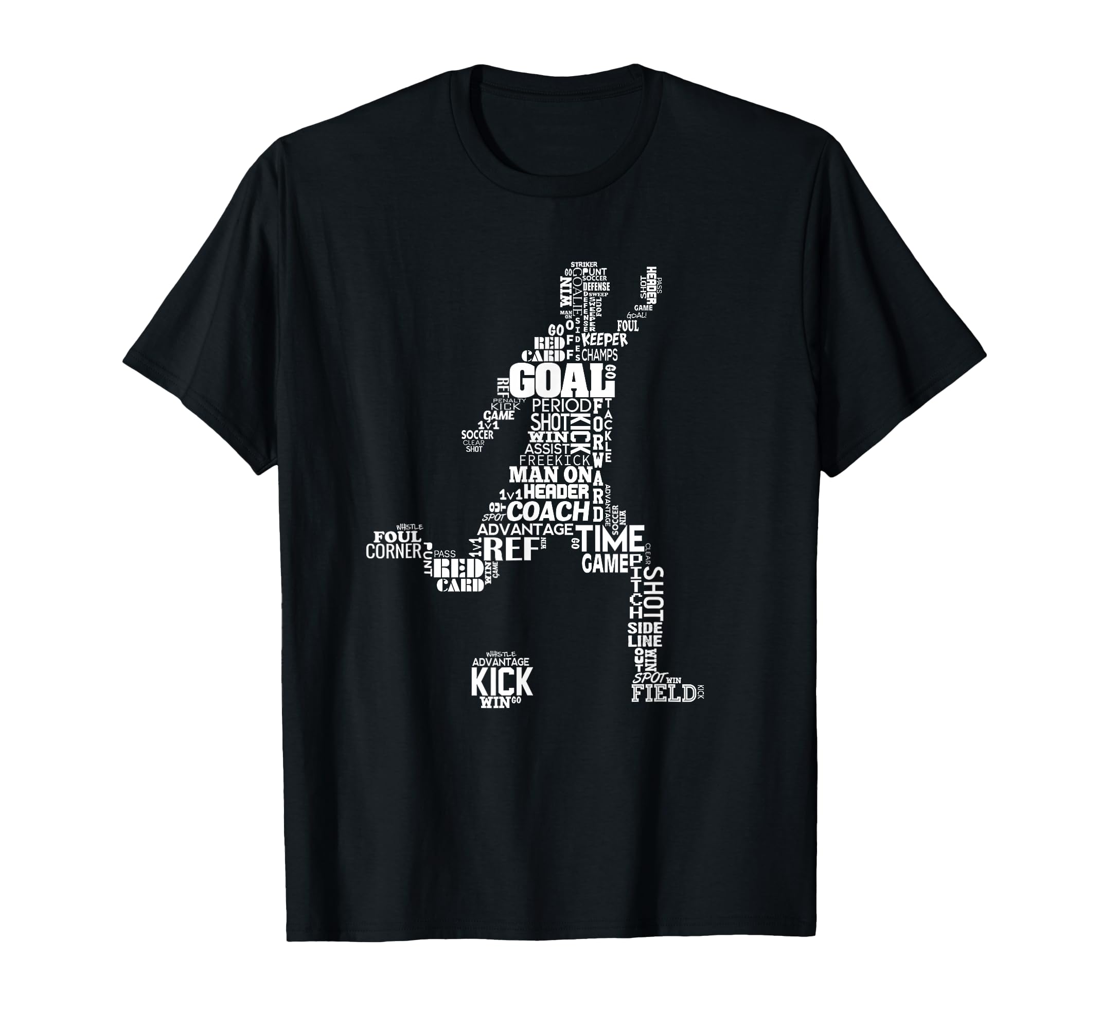 Soccer Player Typography Words Text T-Shirt - Streetwear Style Unisex