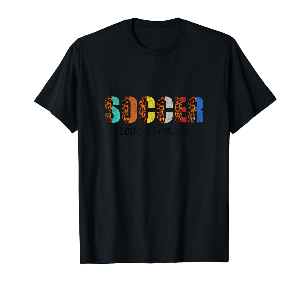 Soccer Love Peace Funny Colorful T-Shirt - Fun Novelty Design Men Women