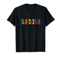 Soccer Love Peace Funny Colorful T-Shirt - Fun Novelty Design Men Women