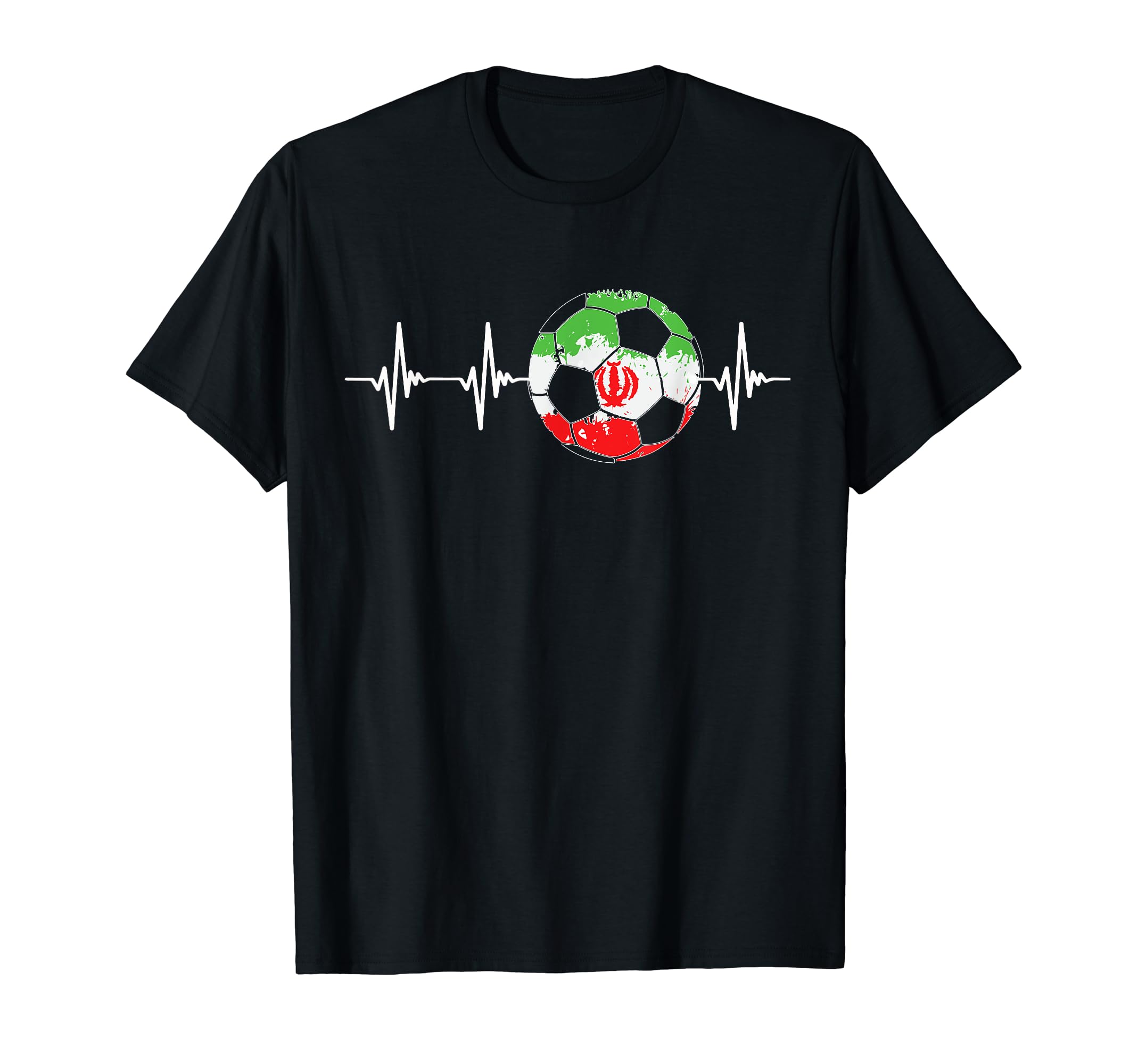 Iran Funny Soccer Heartbeat Iran T-Shirt - Aesthetic Graphic for Adults