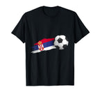 Serbia Soccer Ball T-Shirt - Novelty Apparel for Adults