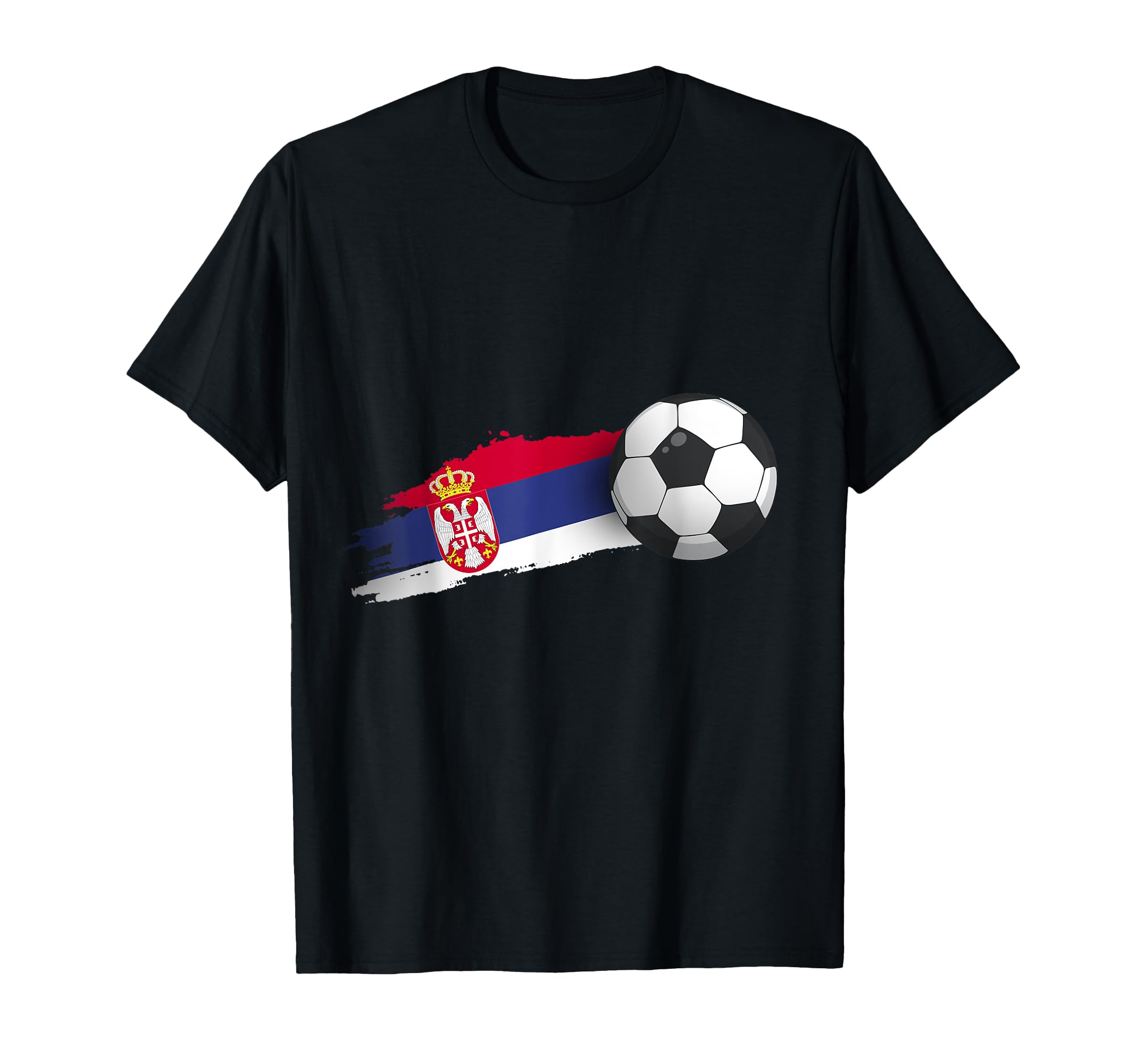 Serbia Soccer Ball T-Shirt - Novelty Apparel for Adults