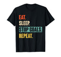 Eat Sleep Stop Goals Repeat Goalie T-Shirt - Unique Graphic for Adults