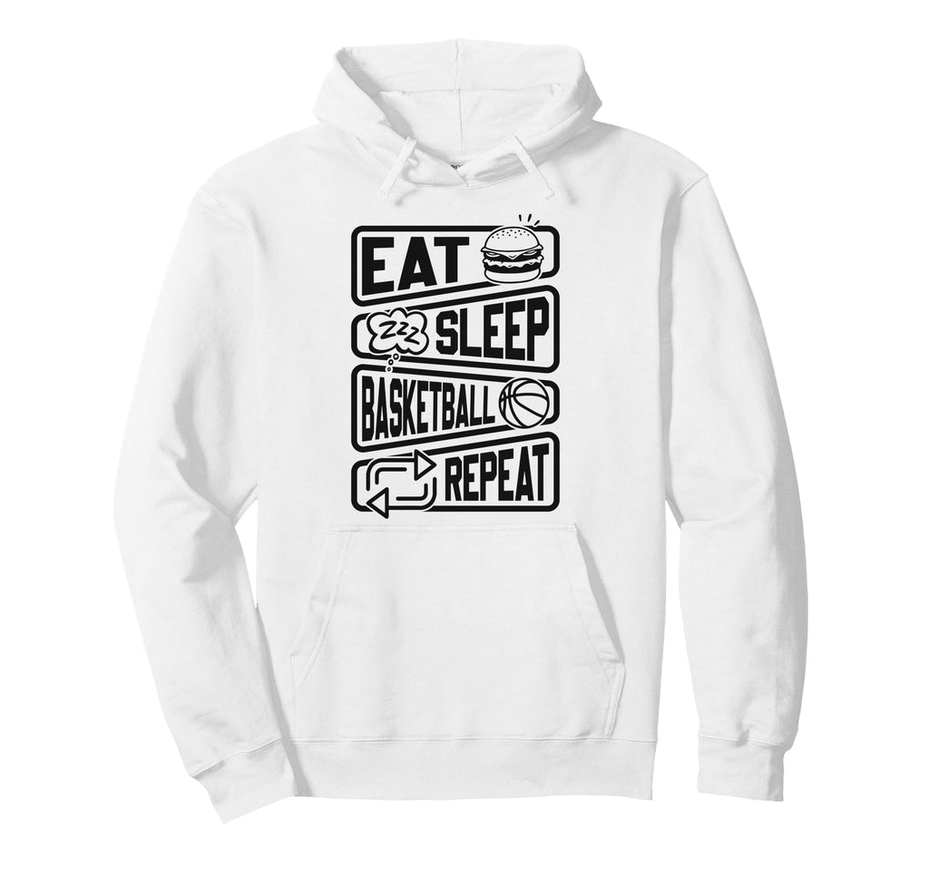 Eat Sleep Basketball Repeat Hoodie - Minimalist Print Men Women