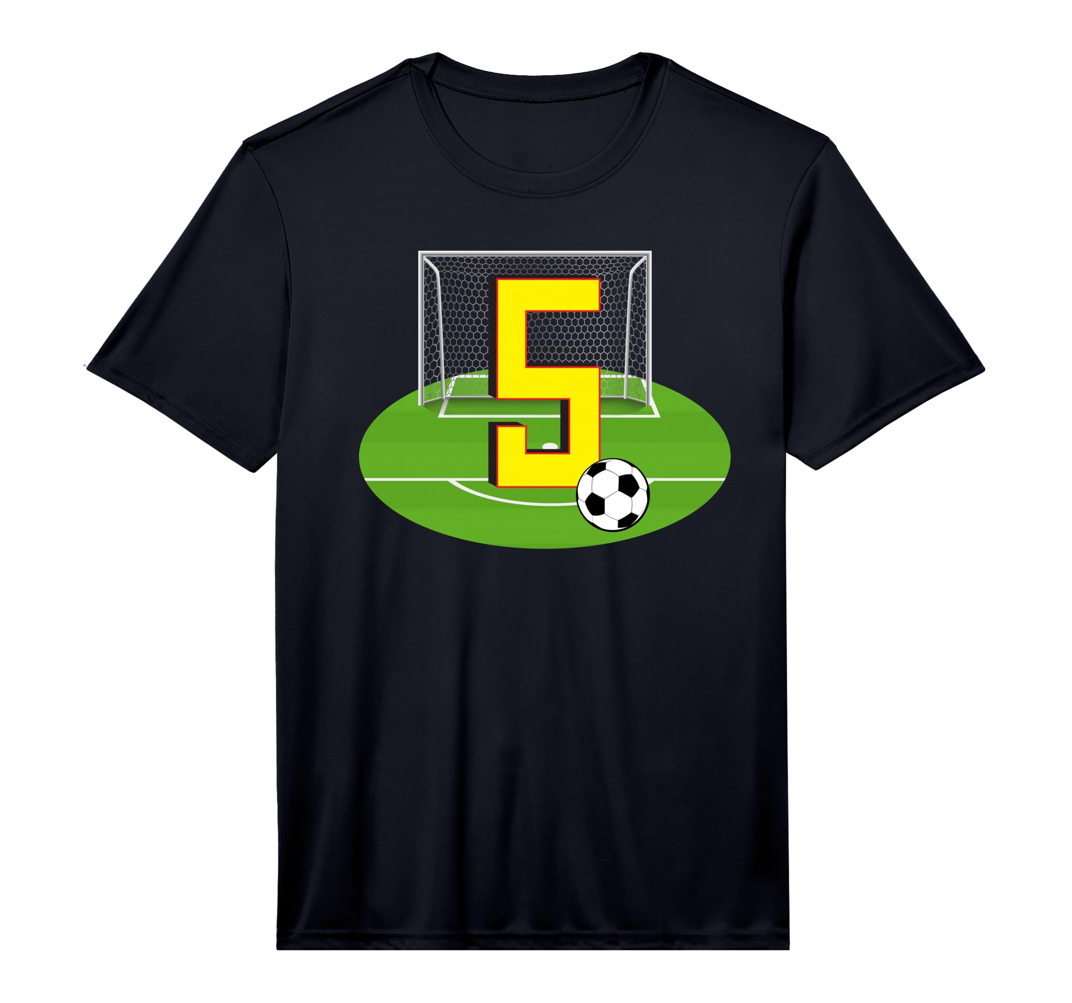 Number 5 5Th Birthday Soccer 5 Years T-Shirt - Trendy Graphic for Adults
