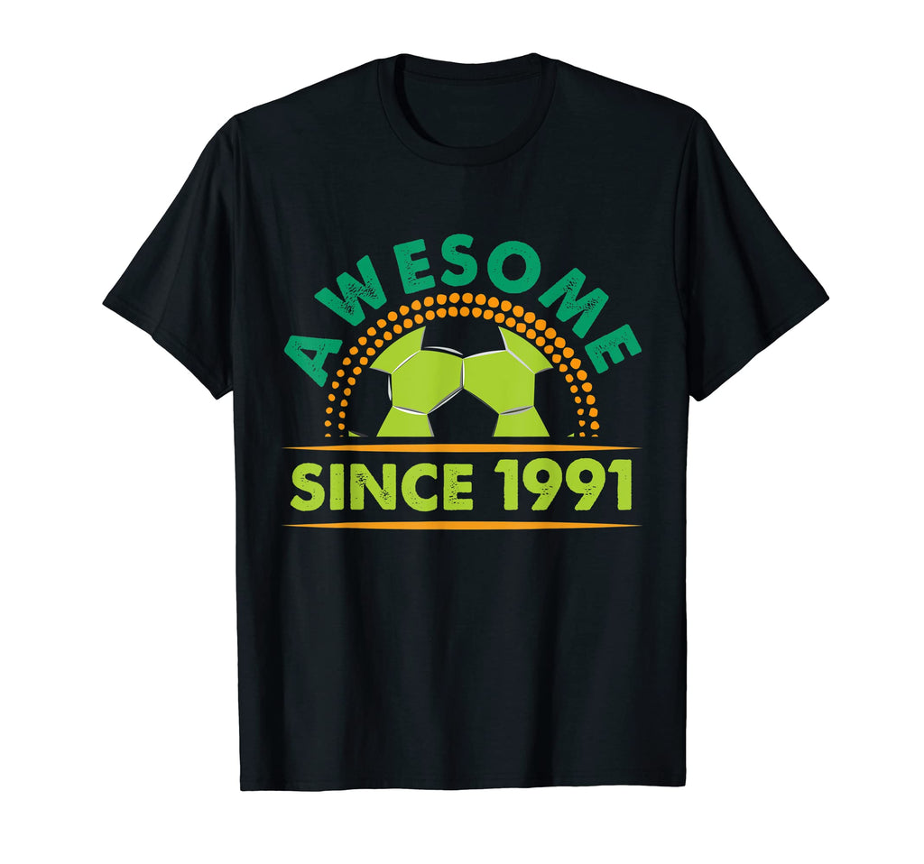 Awesome Since 1991 Funny Soccer T-Shirt - Casual Everyday Wear for Adults