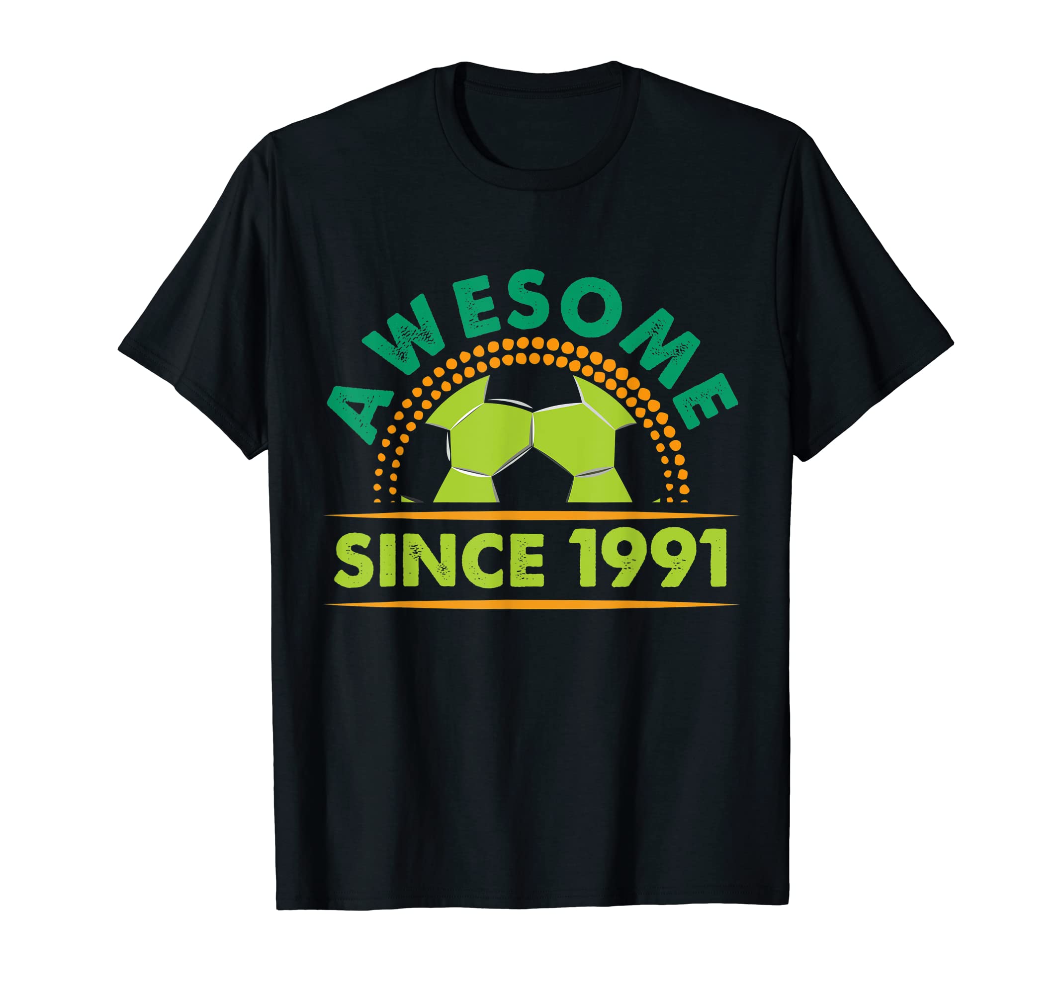 Awesome Since 1991 Funny Soccer T-Shirt - Casual Everyday Wear for Adults
