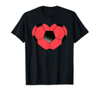Soccer Ball Heart Love T-Shirt - Casual Everyday Wear for Adults