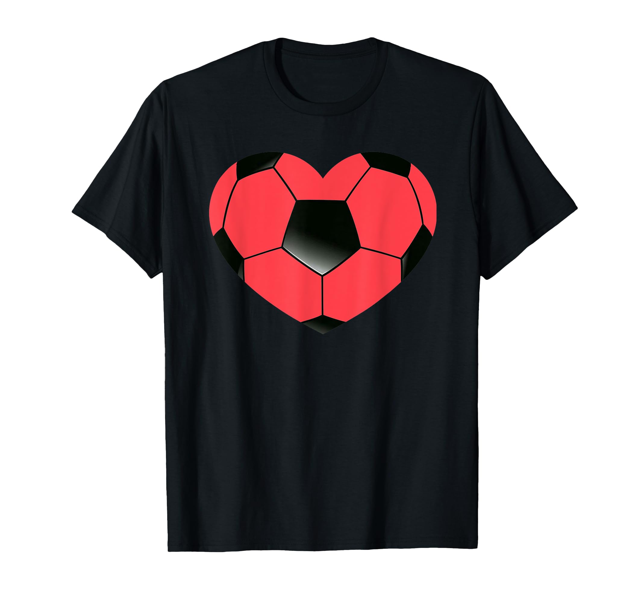 Soccer Ball Heart Love T-Shirt - Casual Everyday Wear for Adults