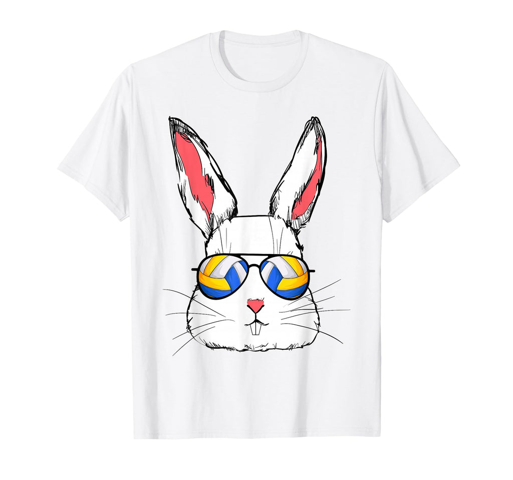 Easter Bunny Volleyball Sunglasses T-Shirt - Streetwear Style Unisex