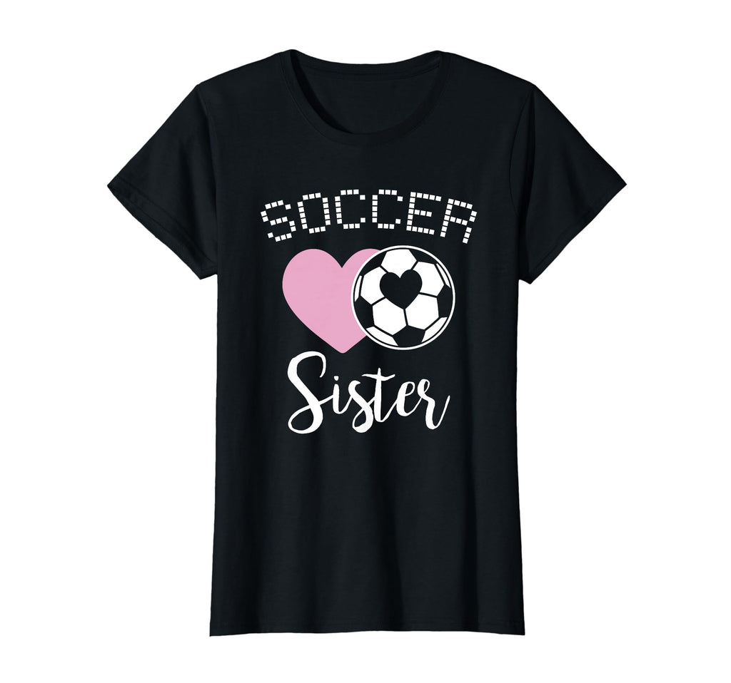 Soccer Sister Love Heart Sibling T-Shirt - Aesthetic Graphic for Adults