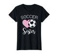 Soccer Sister Love Heart Sibling T-Shirt - Aesthetic Graphic for Adults