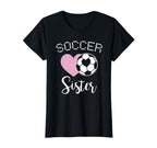 Soccer Sister Love Heart Sibling T-Shirt - Aesthetic Graphic for Adults
