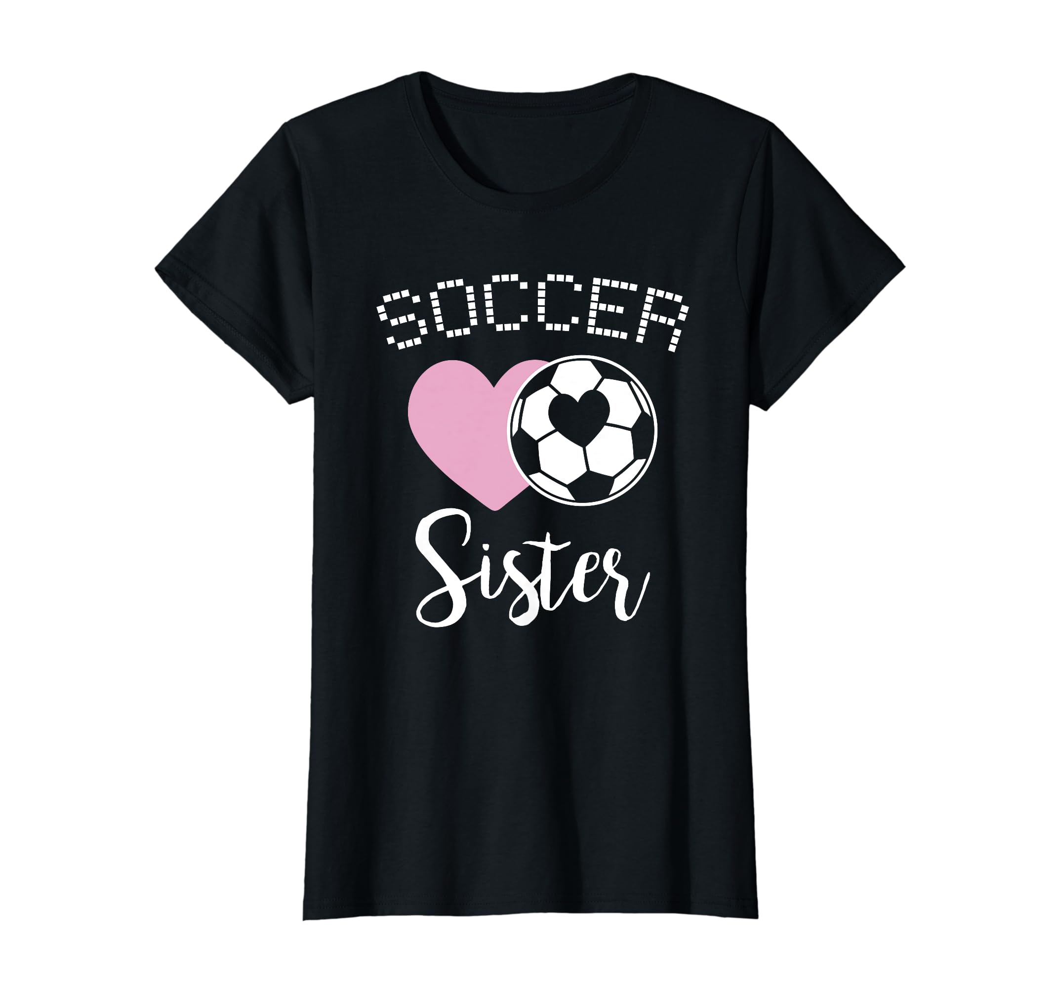 Soccer Sister Love Heart Sibling T-Shirt - Aesthetic Graphic for Adults