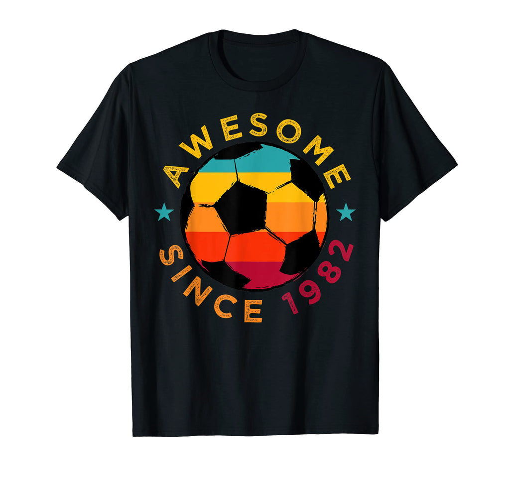 Awesome Since 1982 Soccer Birthday T-Shirt - Custom Art Print for Adults