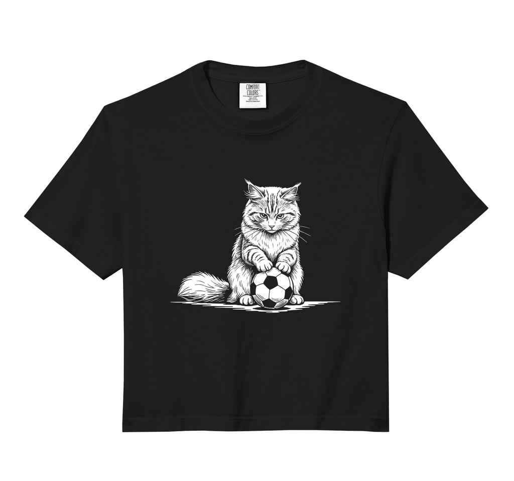 Soccer Cat Playing Ball Funny Kitten Sweatshirt - Aesthetic Graphic Unisex