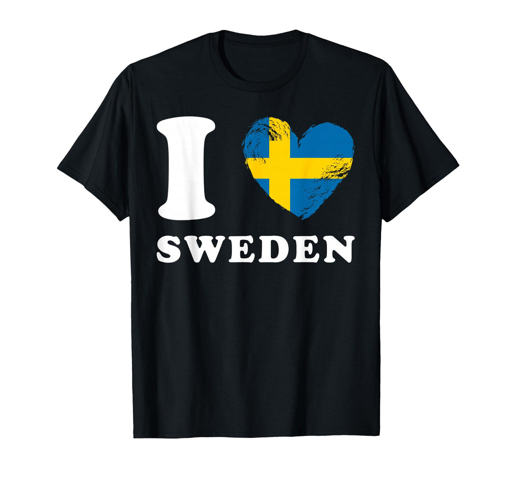I Love Sweden Heart Flag Sweden T-Shirt - Unique Graphic Unisex